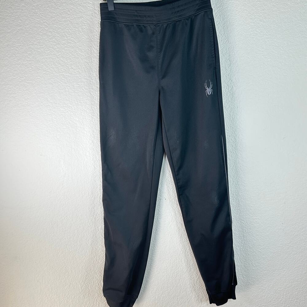 Spyder Athletic Pants Boys Large 14 16 Black Jogger Stretch Performance